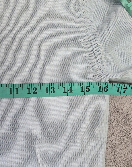 ZARA Light Blue Beaded Short Sleeve Sweater. Size Small - Picture 8 of 9